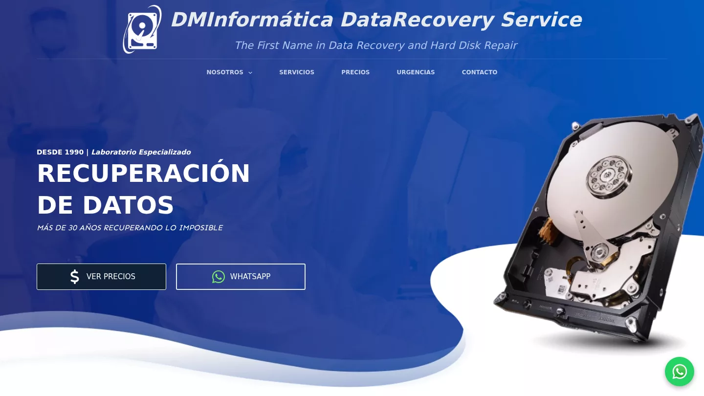 DMI DataRecovery: sitio web de recuperación de datos