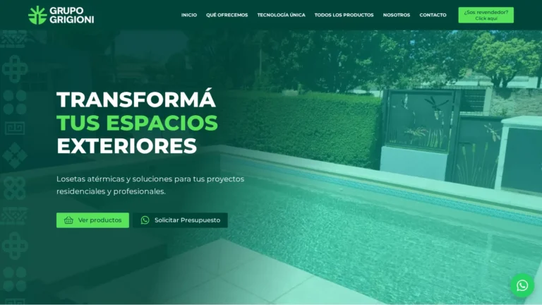 Tienda online de losetas atérmicas de Grupo Grigioni, desarrollada por CPMacri