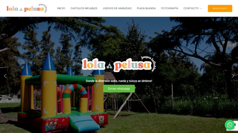 Sitio web de Lolapelusa, alquiler de castillos inflables y juegos infantiles